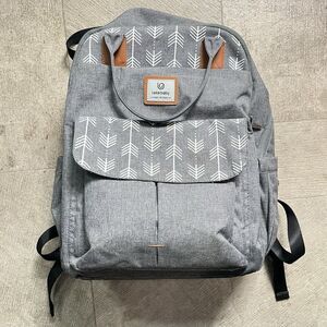 Lekebaby Diaper Bag Backpack for Mom Large Maternity Bag Changing Bags Gray